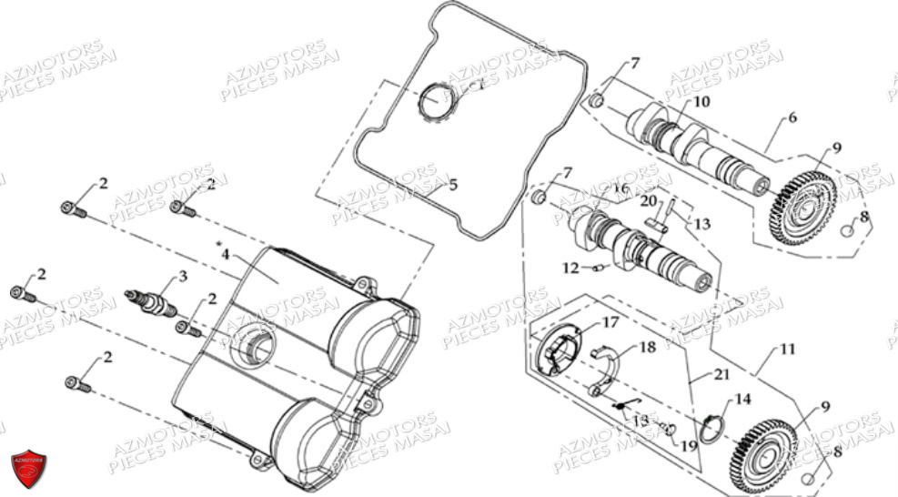 Cache Culbuteurs Arbre A Cames AZMOTORS Pièces Quad S600 CROSSOVER