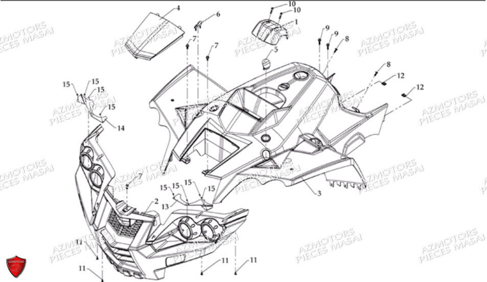 Carrosserie Avant AZMOTORS Pièces Quad S600 CROSSOVER