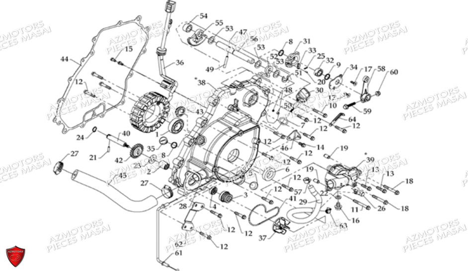 Carter Moteur MASAI Pièces Quad S600 CROSSOVER
