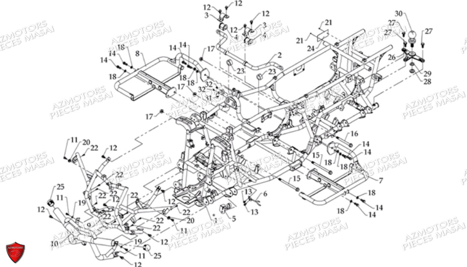 Chassis AZMOTORS Pièces Quad S600 CROSSOVER