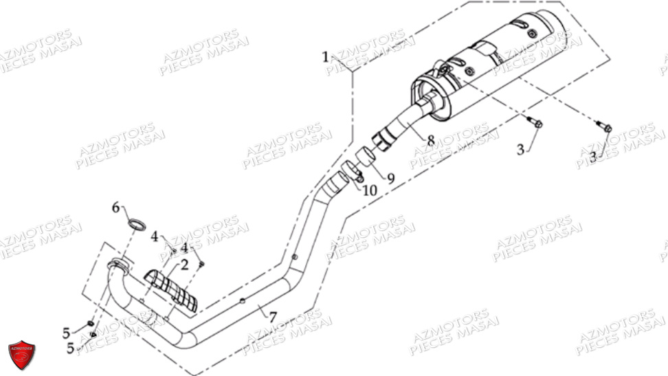 ECHAPPEMENT AZMOTORS MASAI S600 CROSSOVER