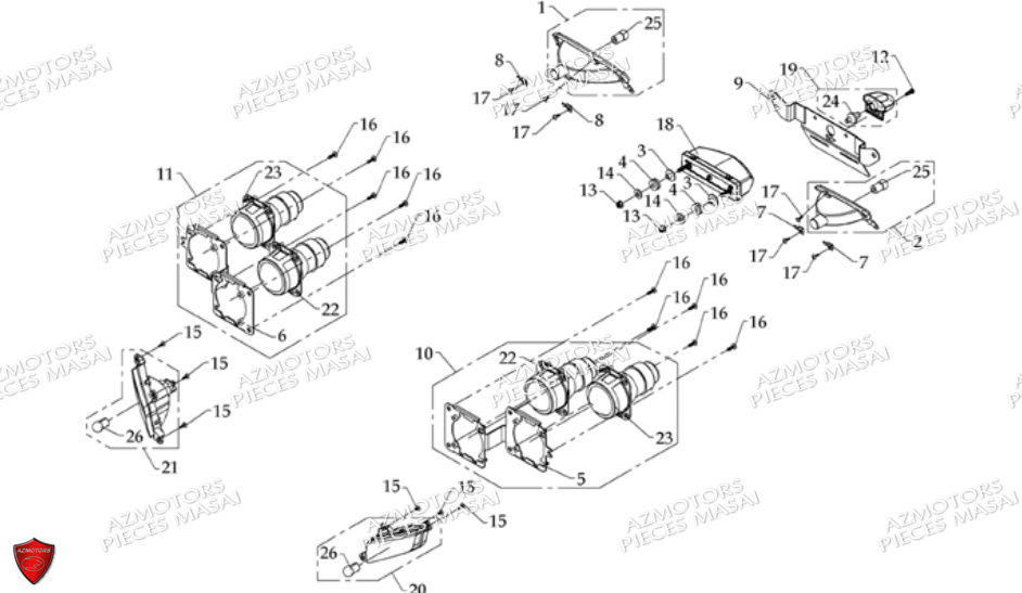 Eclairage AZMOTORS Pièces Quad S600 CROSSOVER