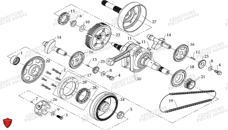 Embiellage MASAI Pièces Quad S600 CROSSOVER