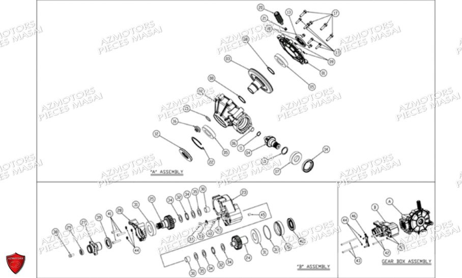 Pont Arriere Detaille AZMOTORS Pièces Quad S600 CROSSOVER