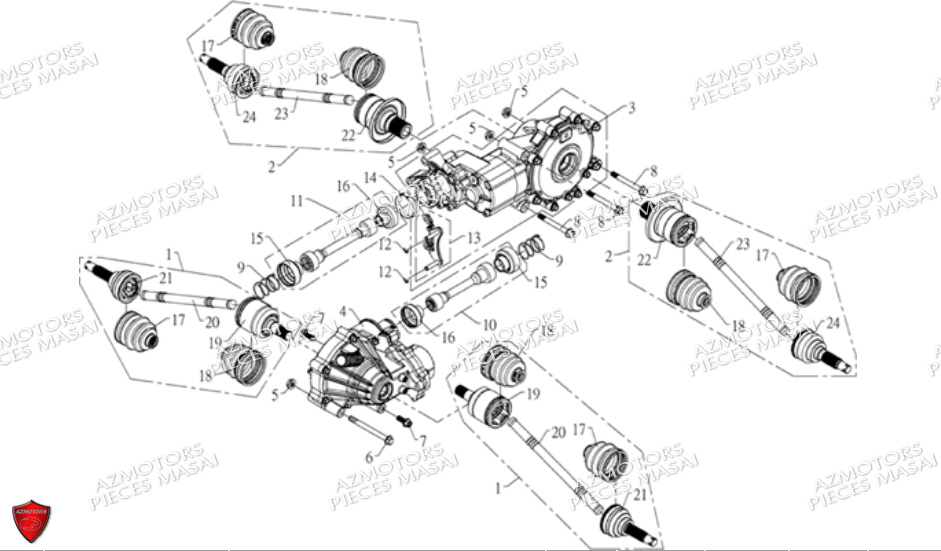 PONT-ARRIERE-PONT-AVANT pour MASAI S600 CROSSOVER