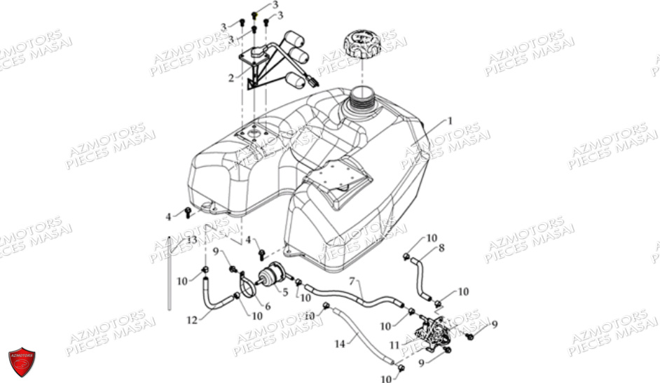 Reservoir A Carburant MASAI Pièces Quad S600 CROSSOVER