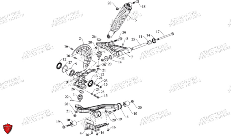 Suspension Avant Droite AZMOTORS Pièces Quad S600 CROSSOVER