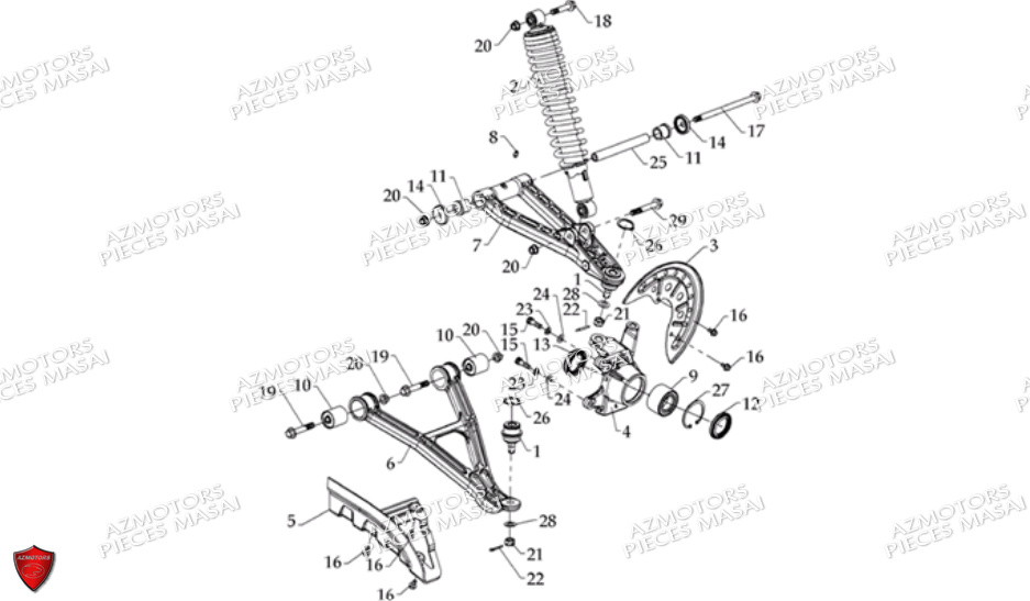 Suspension Avant Gauche MASAI Pièces Quad S600 CROSSOVER
