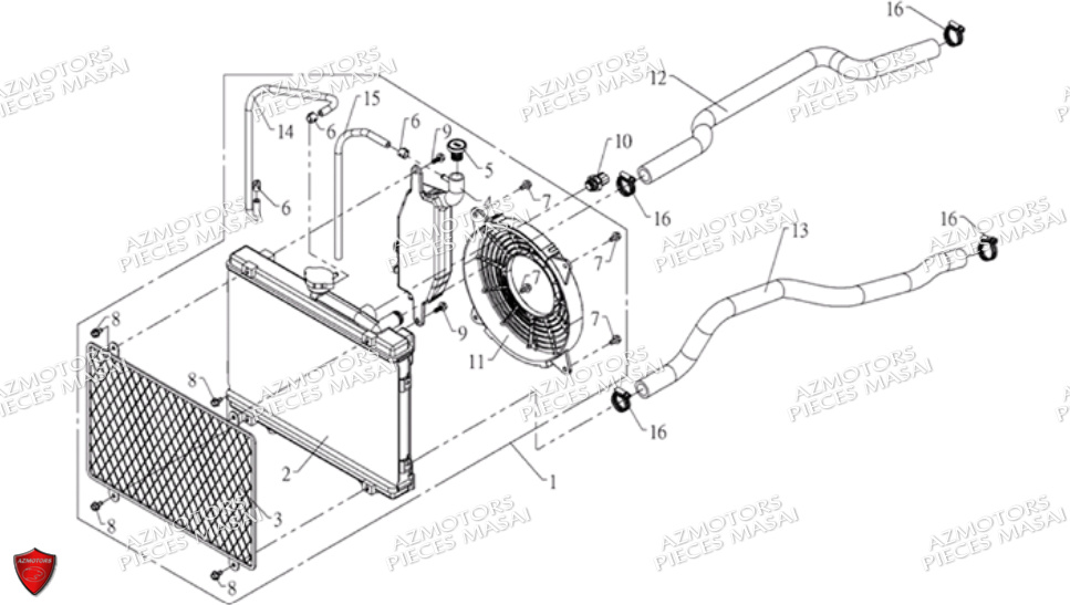 Systeme De Refroidissement AZMOTORS Pièces Quad S600 CROSSOVER