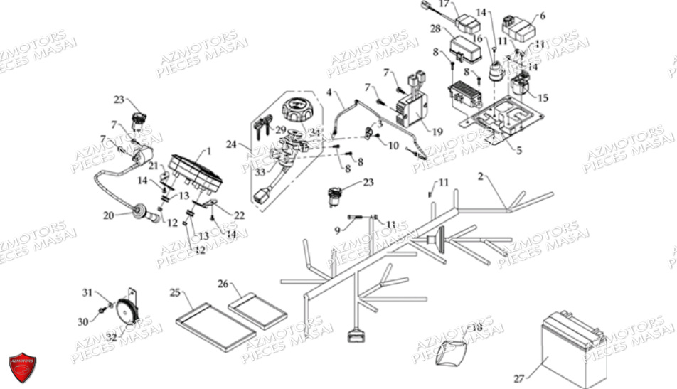 Systeme Electrique MASAI Pièces Quad S600 CROSSOVER