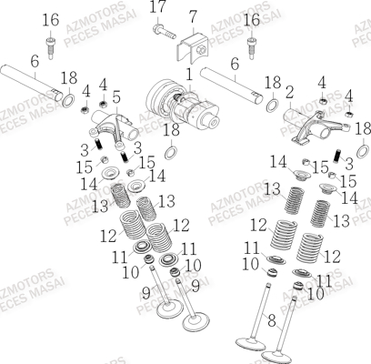 Arbre A Cames MASAI Pièces Quad S750i CROSSOVER