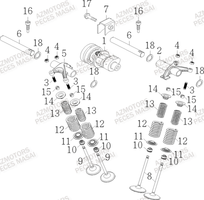 Arbre A Cames AZMOTORS Pièces Quad S750 CROSSOVER