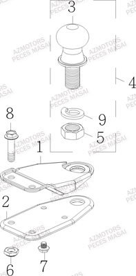 ATTELAGE (ACCESSOIRES) AZMOTORS MASAI S750 I