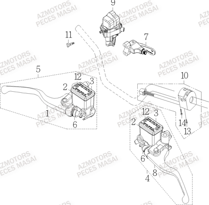 Commandes Au Guidon MASAI Pièces Quad S750i CROSSOVER
