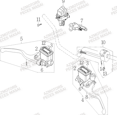 Commandes Au Guidon AZMOTORS Pièces Quad S750 CROSSOVER