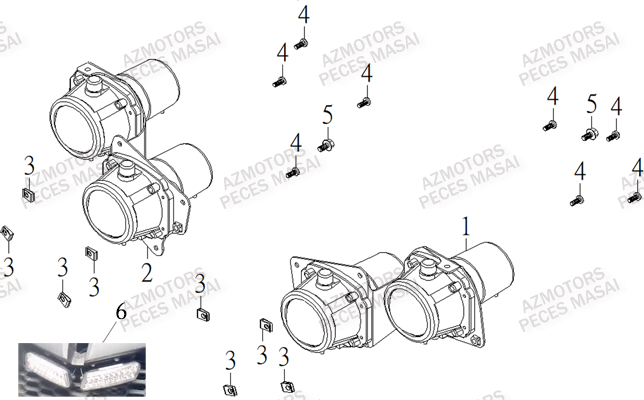 Eclairage Avant AZMOTORS Pièces Quad S750 CROSSOVER