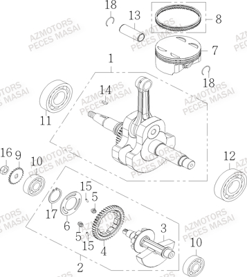 Embiellage MASAI Pièces Quad S750i CROSSOVER
