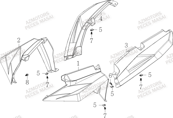 EXTENSIONS AILES (ACCESSOIRES) AZMOTORS MASAI S750 I