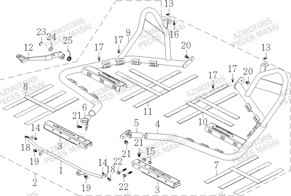 Nerf Bars (accessoires) MASAI Pièces Quad S750i CROSSOVER
