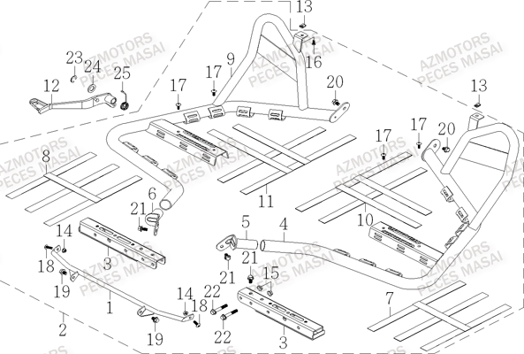 Nerf Bars (accessoires) AZMOTORS Pièces Quad S750 CROSSOVER