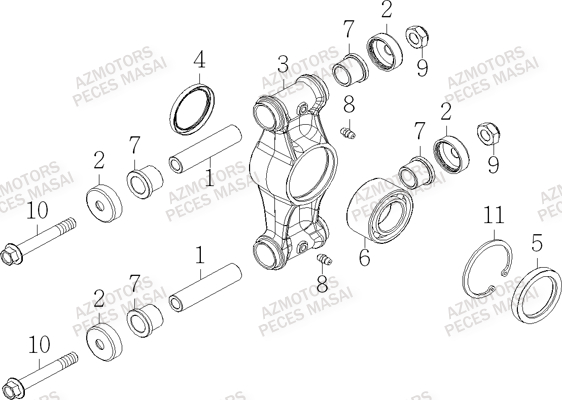 Pivots Arriere AZMOTORS Pièces Quad S750 CROSSOVER