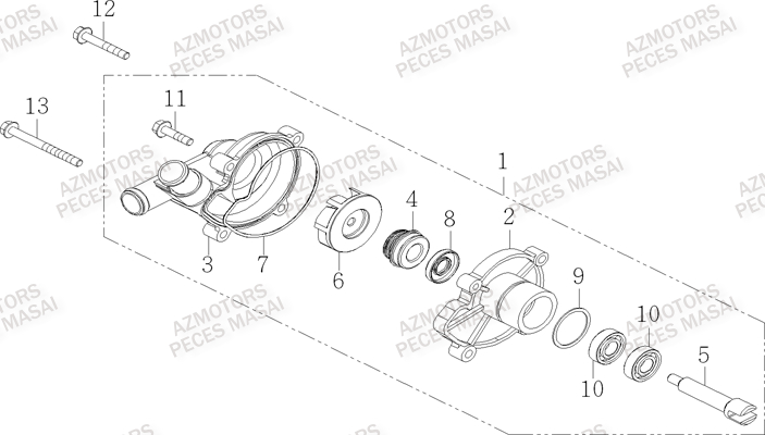 Pompe A Eau AZMOTORS Pièces Quad S750 CROSSOVER