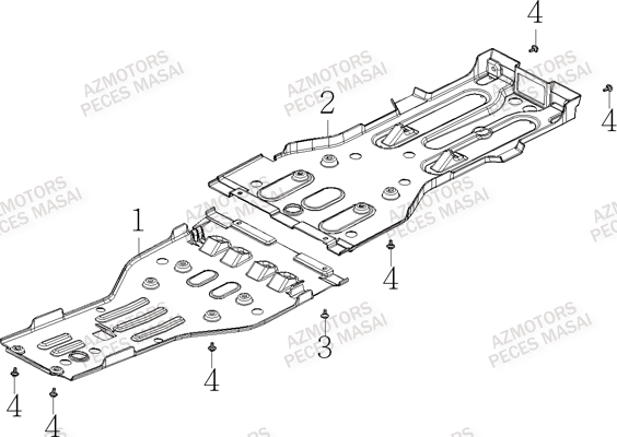 Protections Sous Chassis AZMOTORS Pièces Quad S750 CROSSOVER