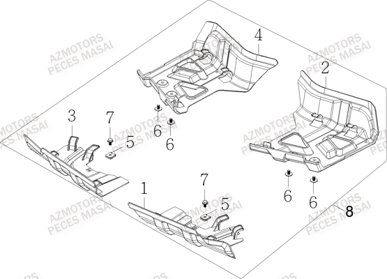 Protections Triangles (accessoires) MASAI Pièces Quad S750i CROSSOVER
