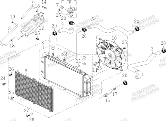 Refroidissement MASAI Pièces Quad S750i CROSSOVER