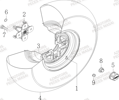 ROUES AVANT AZMOTORS MASAI S750 I