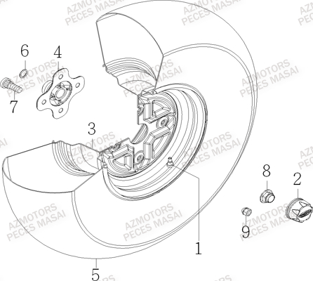 Roue Arriere MASAI Pièces Quad S750i CROSSOVER