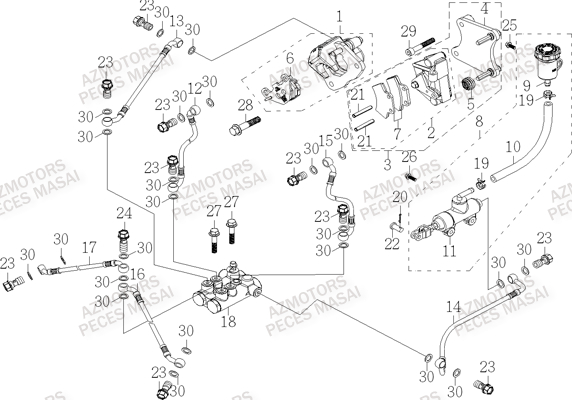 Systeme De Frein AZMOTORS Pièces Quad S750 CROSSOVER