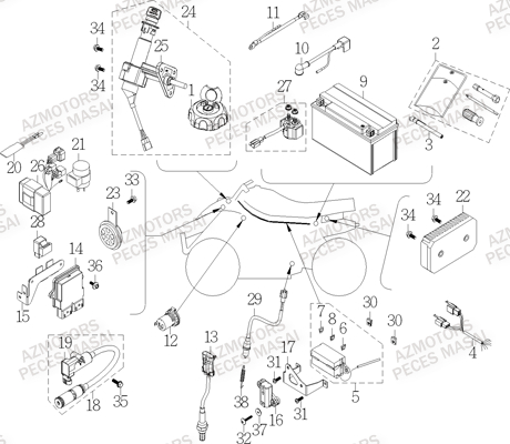 Systeme Electrique AZMOTORS Pièces Quad S750 CROSSOVER