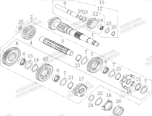 Transmission MASAI Pièces Quad S750i CROSSOVER