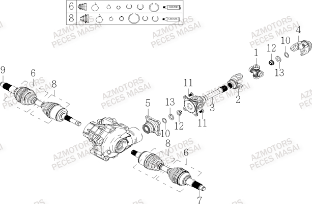 Transmission Avant MASAI Pièces Quad S750i CROSSOVER