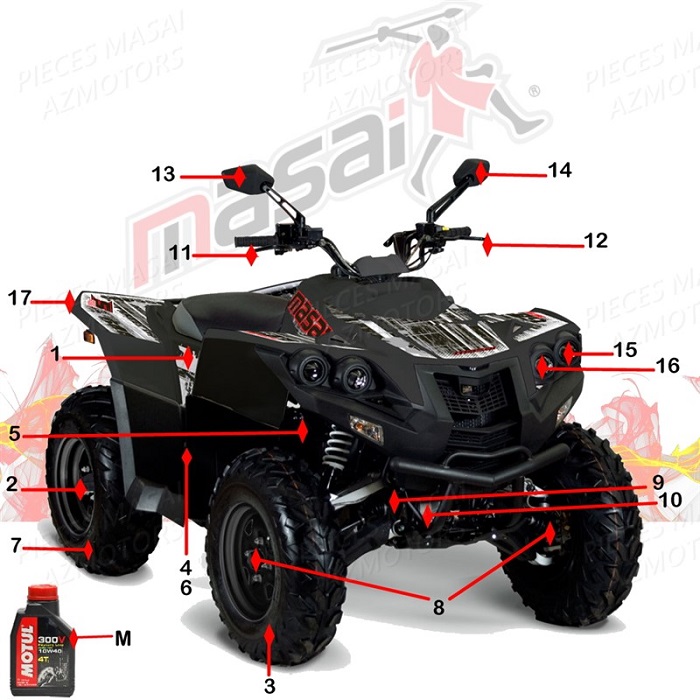 1_CONSOMMABLES MASAI Pièces Quad S800 CROSSOVER