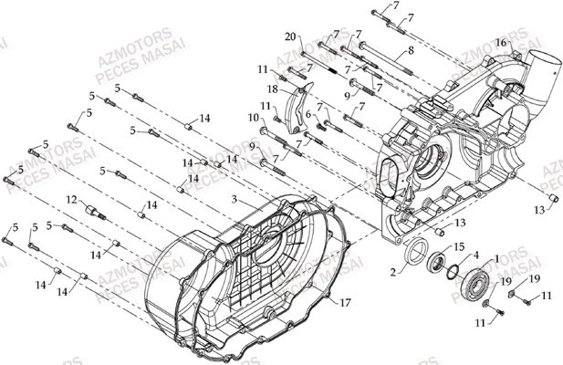 Cache Carter Moteur Droit MASAI Pièces Quad S800 CROSSOVER