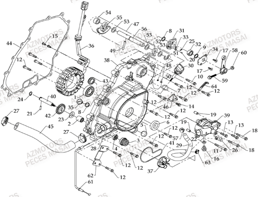 Carter Moteur MASAI Pièces Quad S800 CROSSOVER
