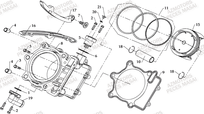 Cylindre MASAI Pièces Quad S800 CROSSOVER