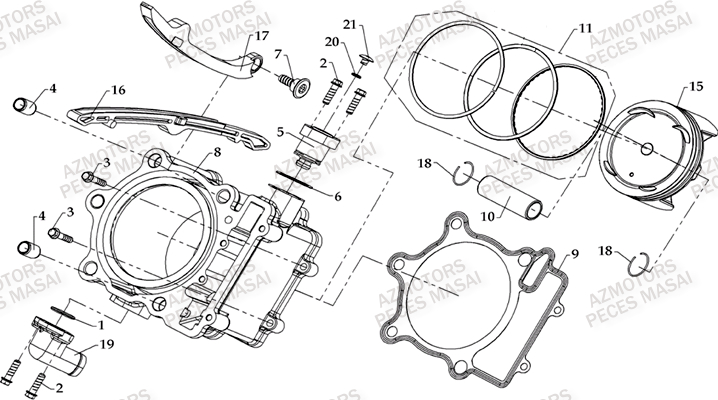 CYLINDRE AZMOTORS MASAI S800 CROSSOVER