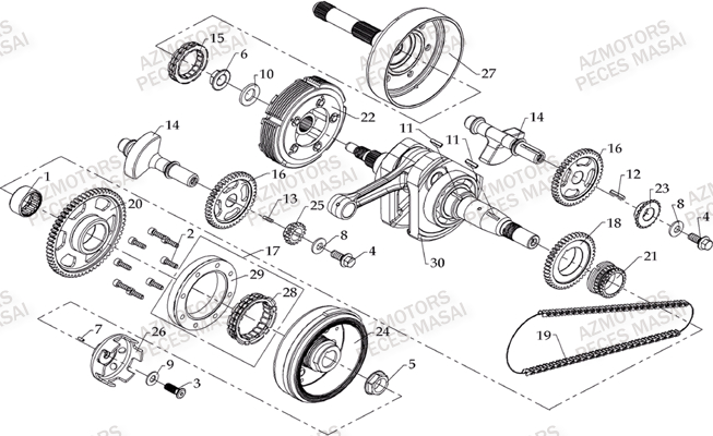 Embiellage MASAI Pièces Quad S800 CROSSOVER