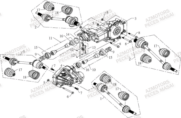 Pont Arriere Et Pont Avant MASAI Pièces Quad S800 CROSSOVER