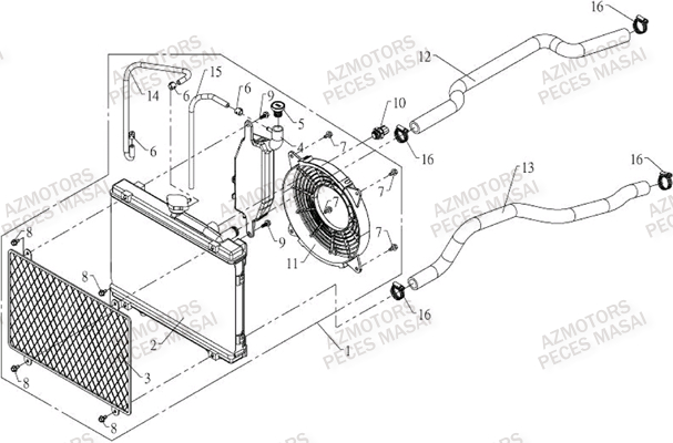 Refroidissement MASAI Pièces Quad S800 CROSSOVER