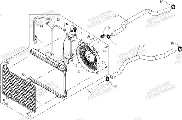 REFROIDISSEMENT AZMOTORS MASAI S800 CROSSOVER