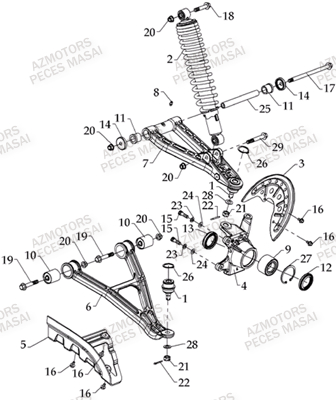 Suspension Avant Gauche MASAI Pièces Quad S800 CROSSOVER