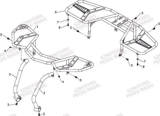 ACCESSOIRES PORTE BAGAGES AZMOTORS MASAI S800 I