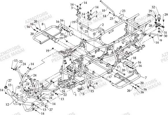 Chassis MASAI Pièces Quad S800i CROSSOVER
