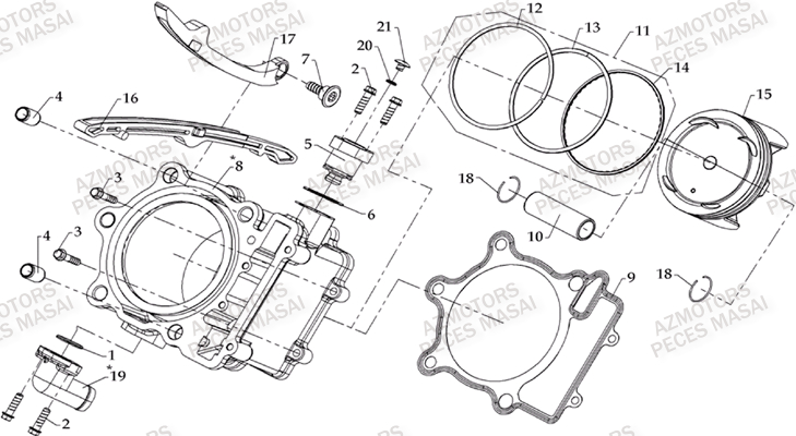 Cylindre MASAI Pièces Quad S800i CROSSOVER