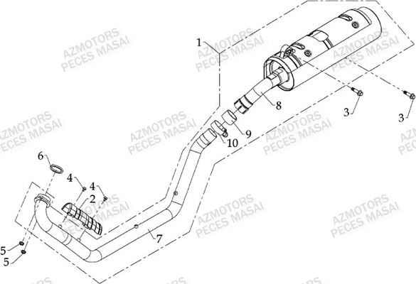 ECHAPPEMENT AZMOTORS MASAI S800 I