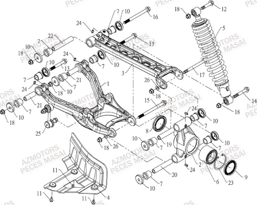 SUSPENSION ARRIERE GAUCHE pour MASAI S800 I